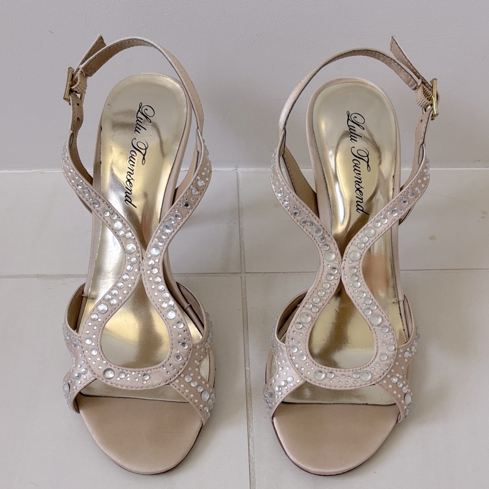 Lulu Townsend Nude Embellished Women's Sandals